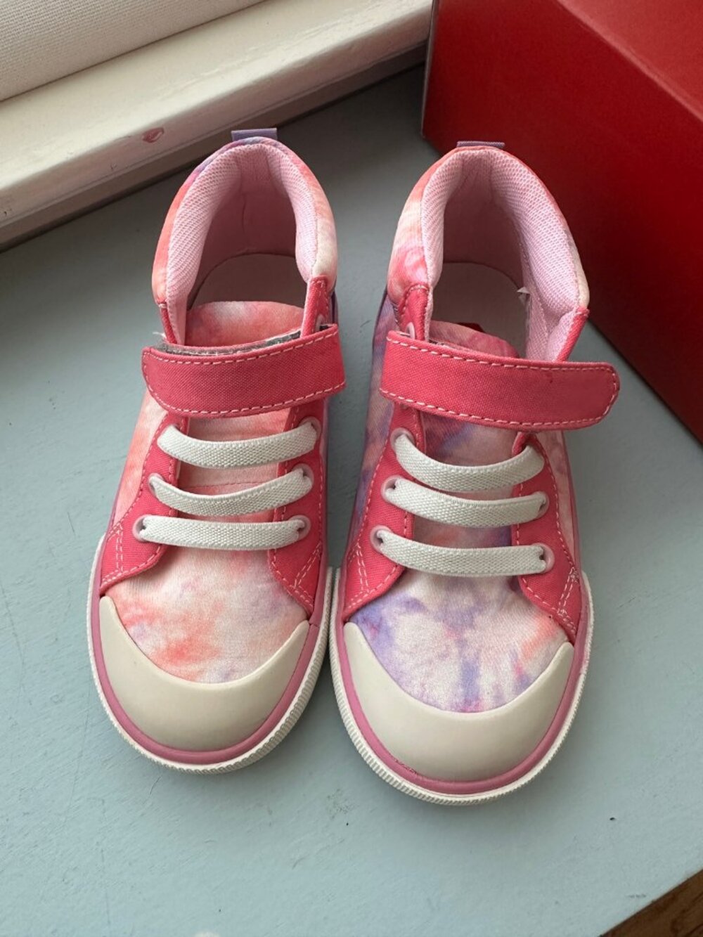 See Kai Run Peyton High Top Sneakers, Coral Tie Dye, Kids 11